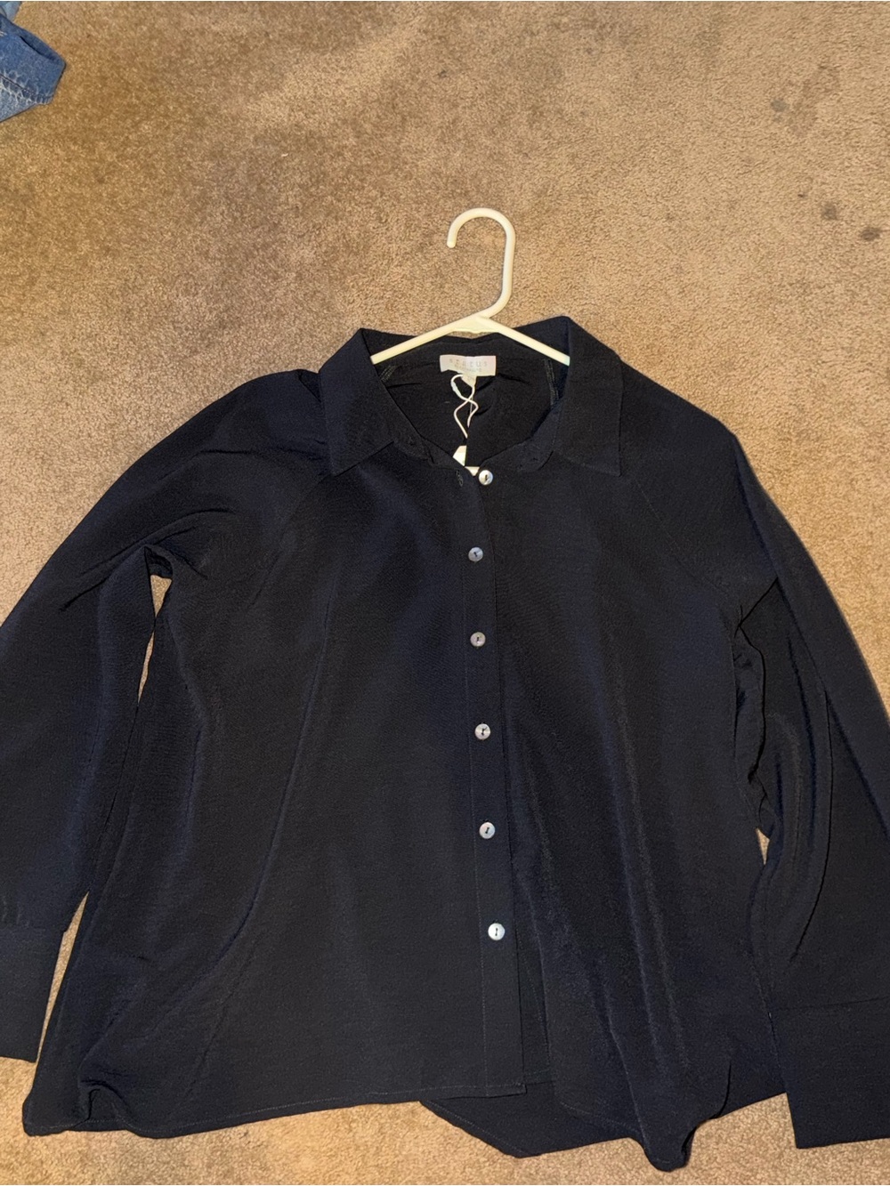 Classic Black Button-Front Women's Blouse